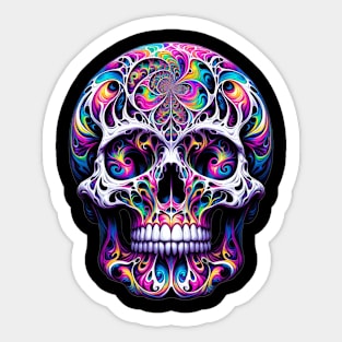 psychedelic skull Sticker